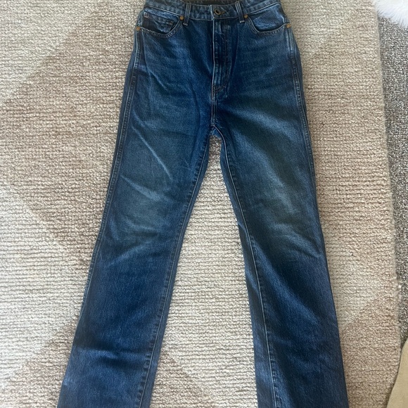 KHAITE Denim - KHAITE Danielle 100% cotton jeans in mid-blue, size 27